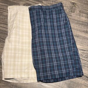Hogan Bundle Plaid Performance Active ⛳️ Golf Shorts Navy/khaki